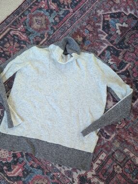 Athleta Two-Tone Gray Turtleneck Sweater